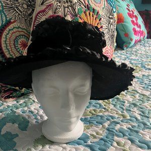 Vintage Black Woven Bucket Hat